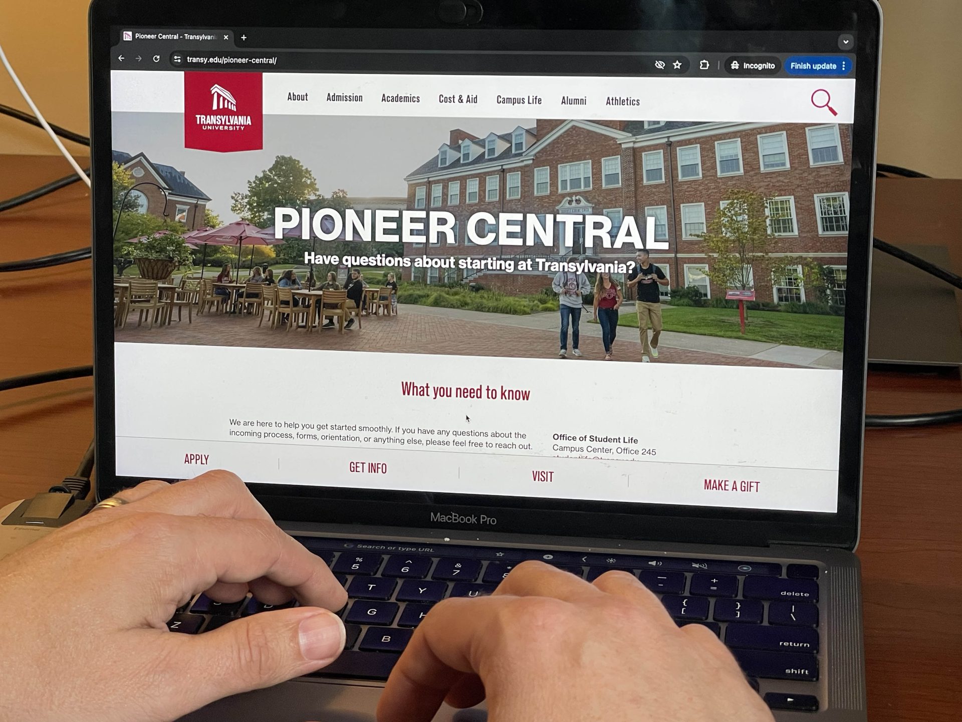 New Pioneer Central website answers incoming Transylvania students’ questions