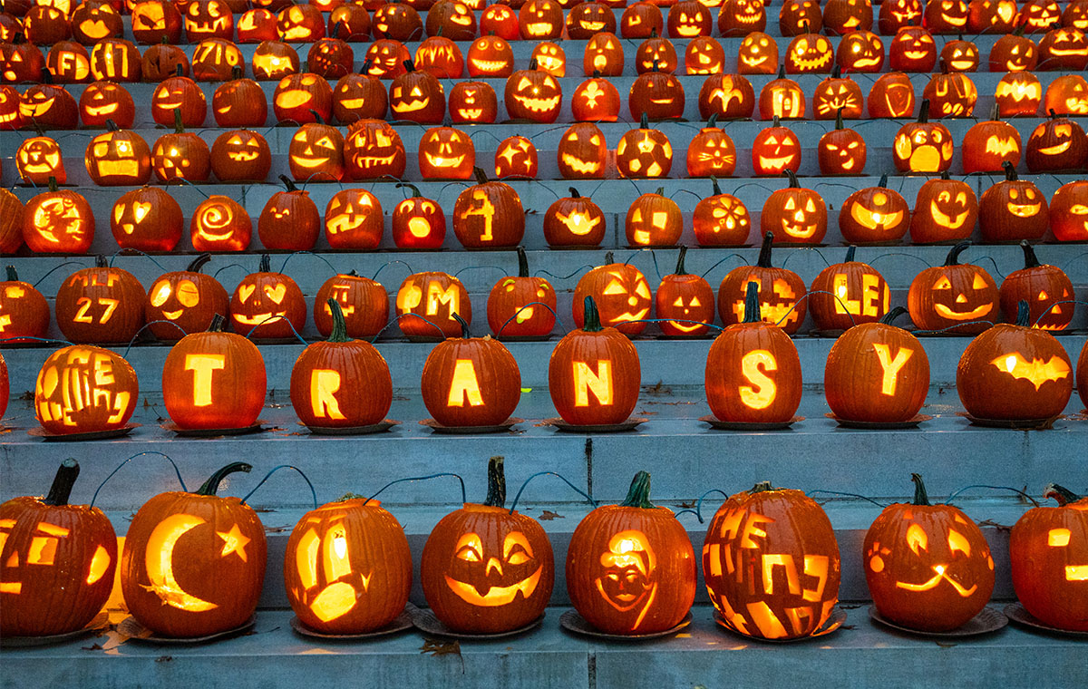 glowing jack-o'-lanterns