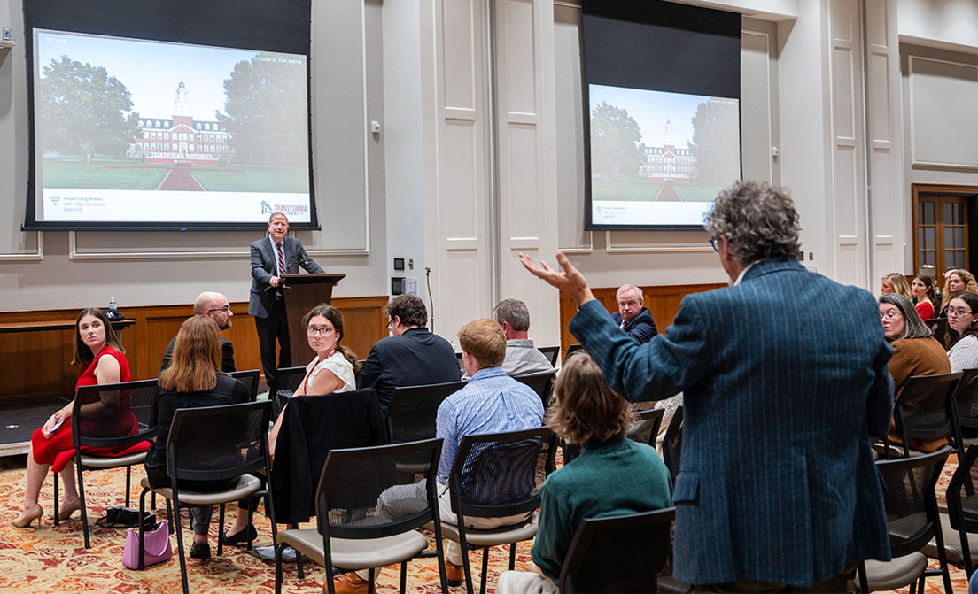 person giving a presentation