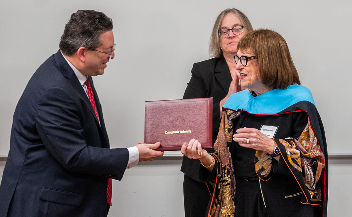 person receiving an honorary degree