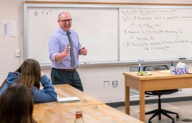 a professor in a classroom