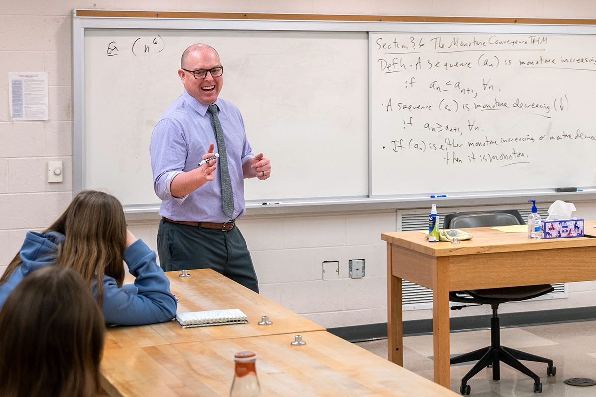 a professor in a classroom