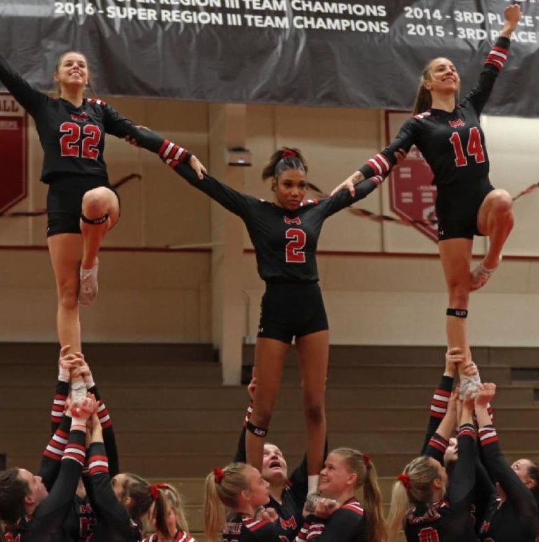 stunt athletes performing